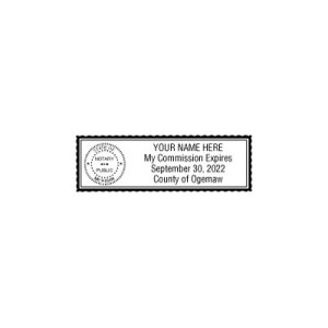 Rectangular Self-Inking Michigan Notary Stamp (Acting in the Cou